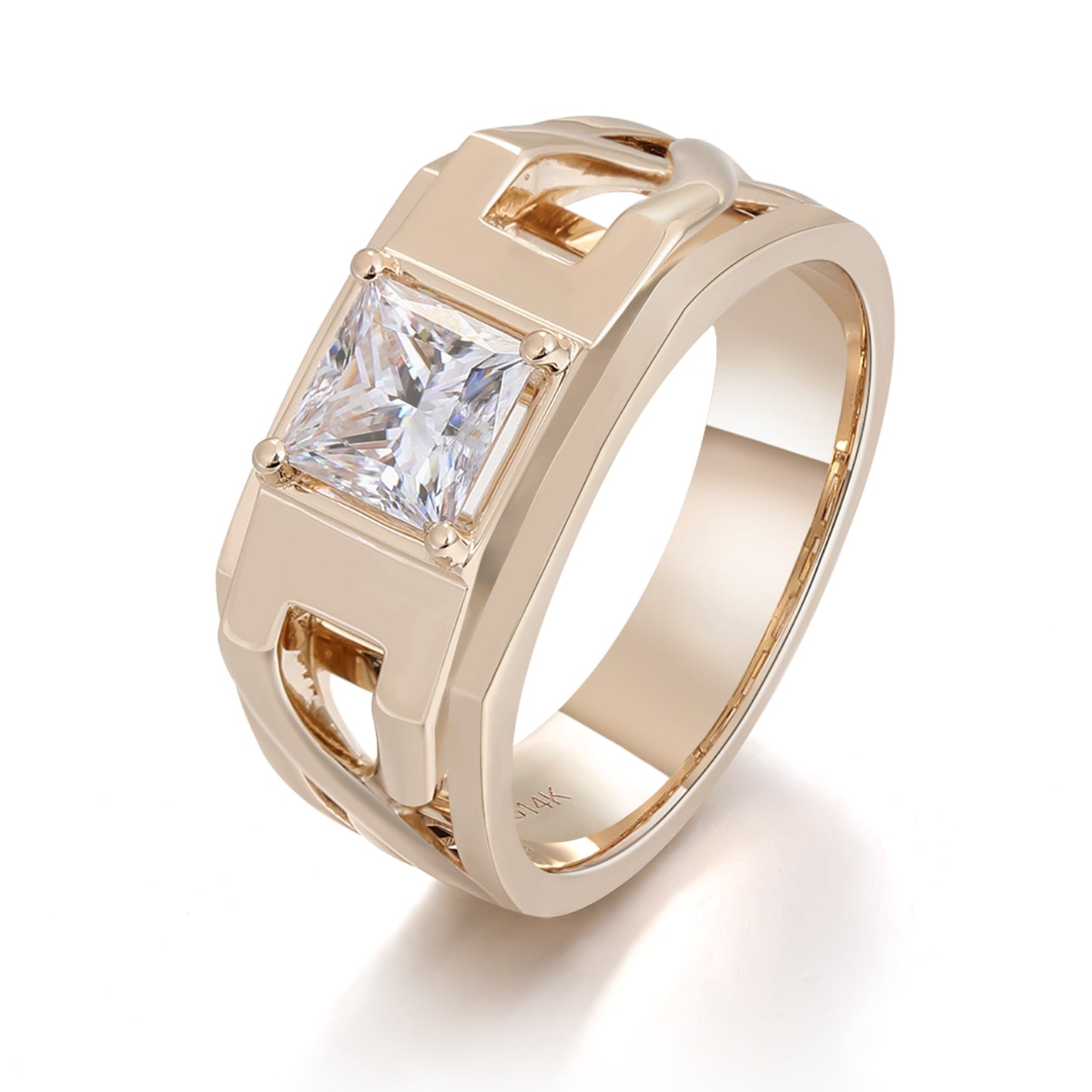 1ct Princess Cut Custom Moissanite Diamond Ring - GRA Certified