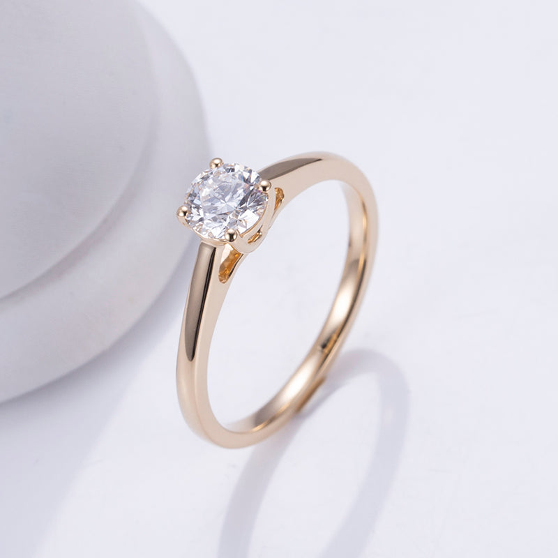18k Yellow Gold Solitaire Diamond Ring - IGI Certified