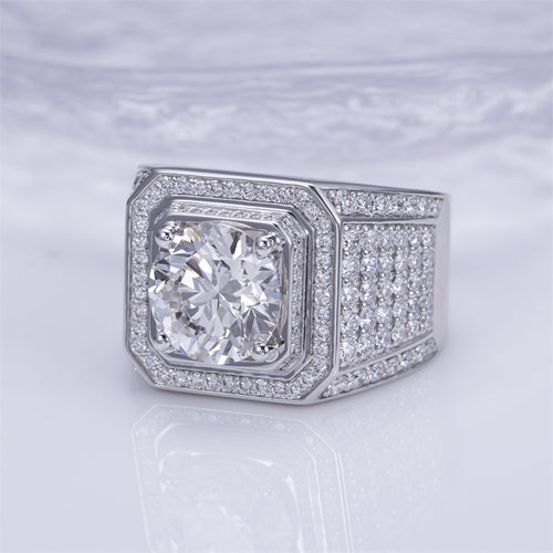 18k White Gold 4ct Round Lab-Grown Diamonds - IGI Certified