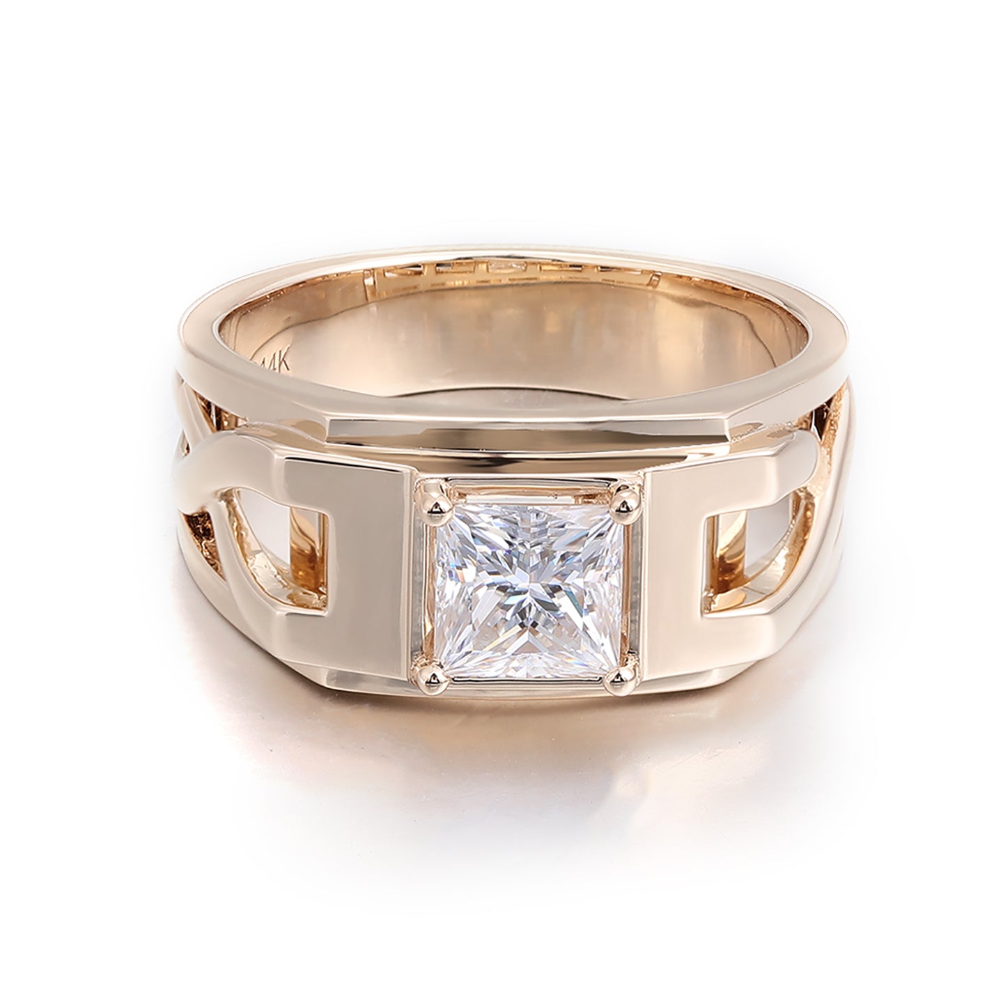 1ct Princess Cut Custom Moissanite Diamond Ring - GRA Certified