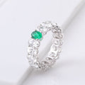 14k White Gold with 0.6ct Oval Shape Lab Emerald Moissanite - GRA & GRC Certified
