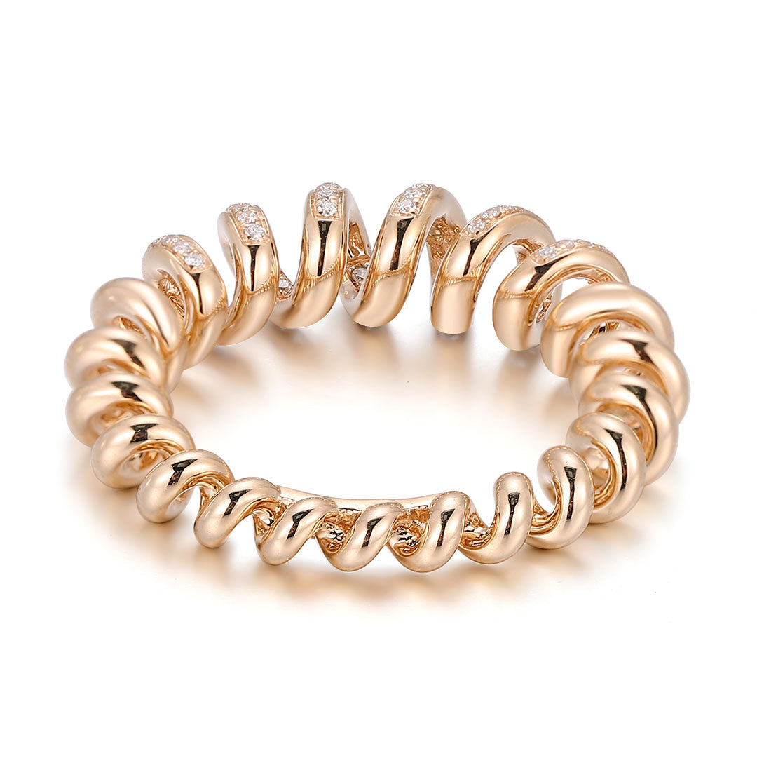 Twisted Elegance in Gold - IGI Certified