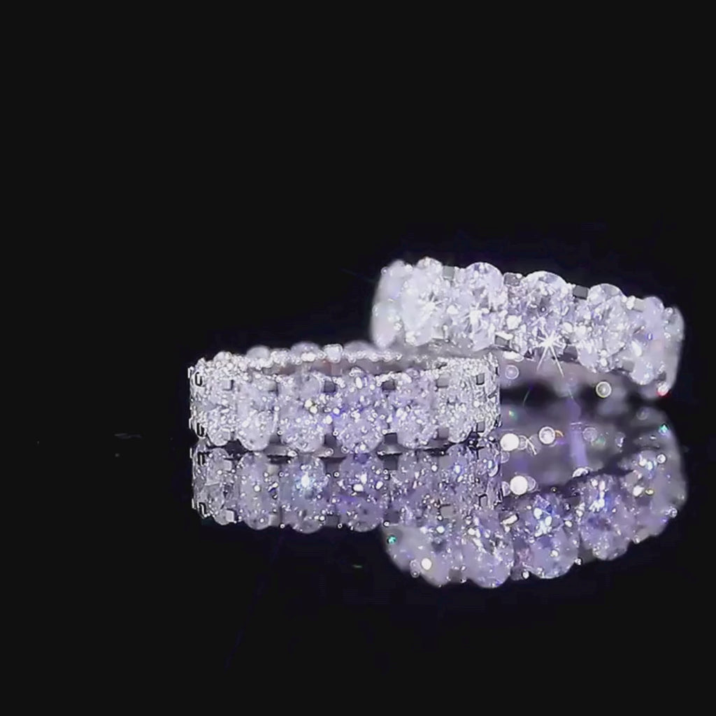 Sterling Silver Moissanite Eternity Ring - GRA Certified