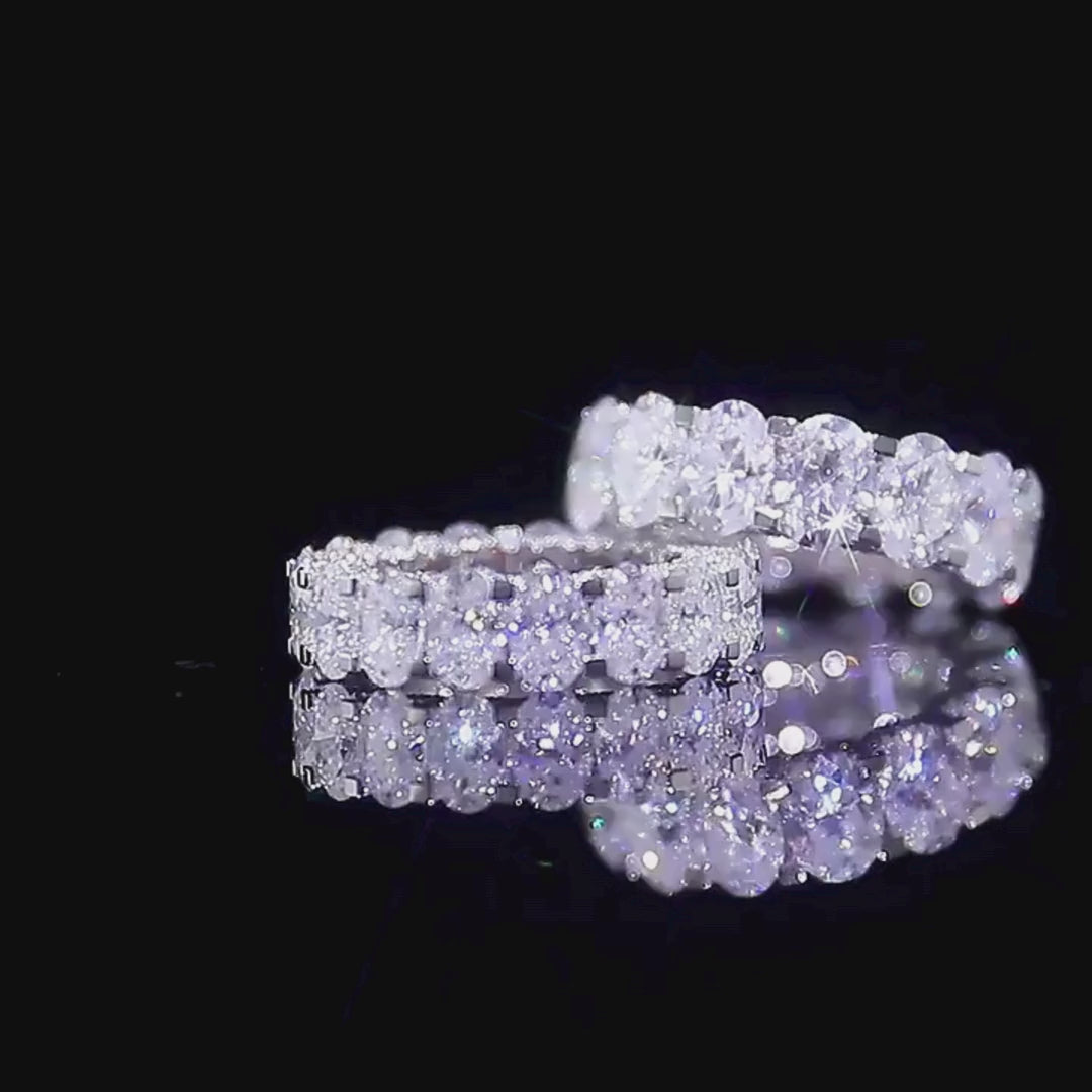 Sterling Silver Moissanite Eternity Ring - GRA Certified